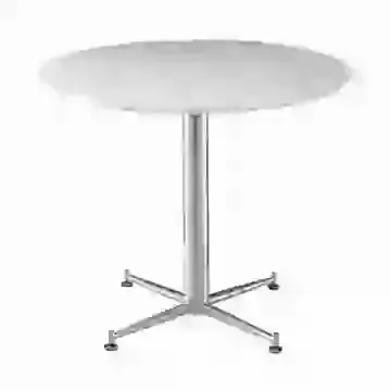 Cortina Marble or Quartz Round Dining Table with Metal Column Base in a Choice of Sizes
